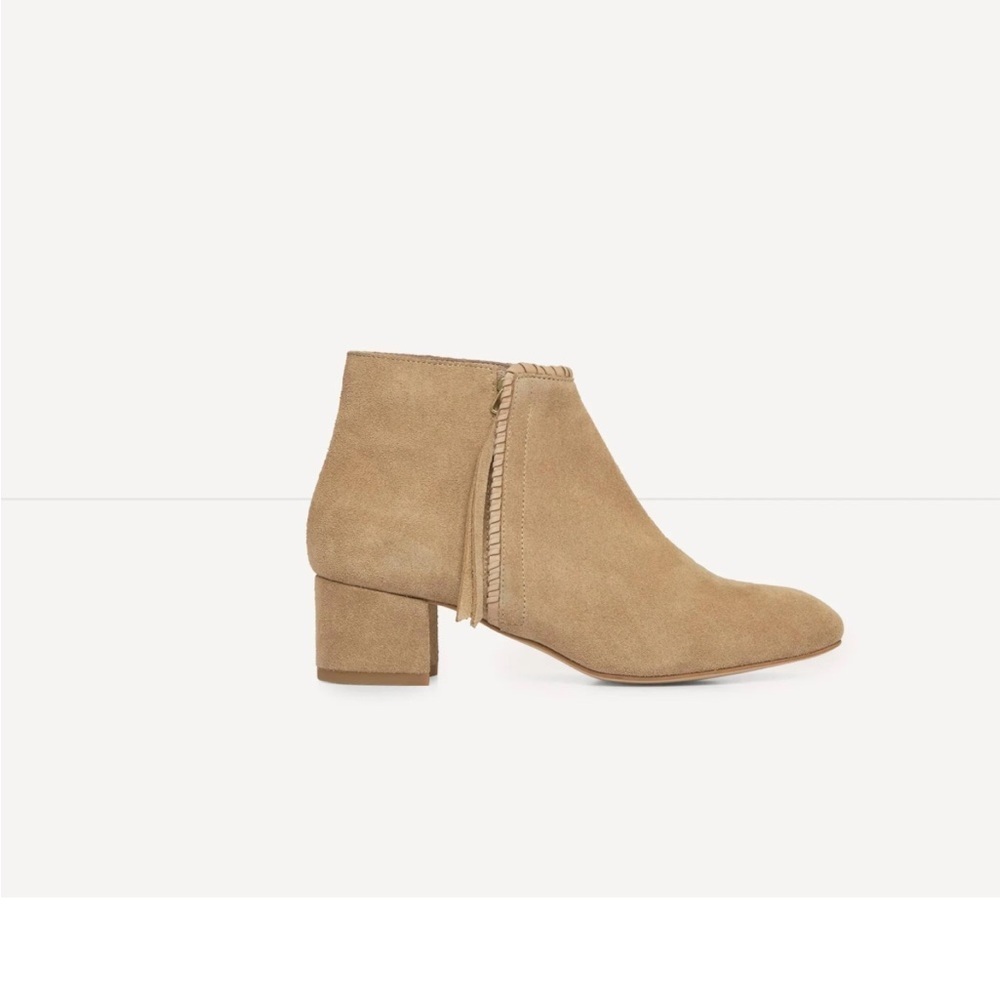 Maje Women’s Beige Suede Ankle Booties Size 39 Us 8.5